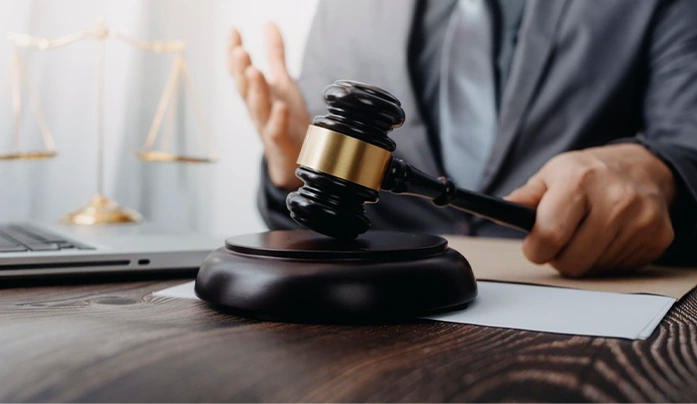 Judge hitting a gavel